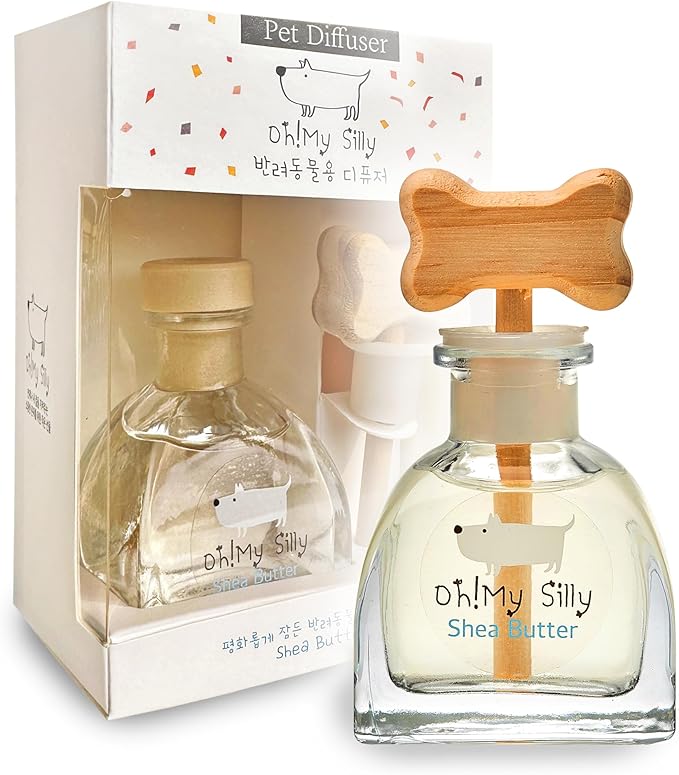EVENDAY Oh My Silly Pet Diffuser – Compact but Powerful | Long-Lasting 60-Day Odor Removal for Dogs & Cats | Safe, Non-Toxic Aroma (Shea Butter)