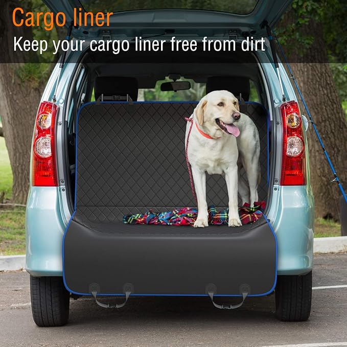 Active Pets Blue Standard Dog Car Hammock Back Seat Cover, Waterproof Backseat Cover Protector for Truck Bench Rear of Sedans or SUVs, Essential Pet Supplies Vacuum or Wipe Clean, Machine Washable