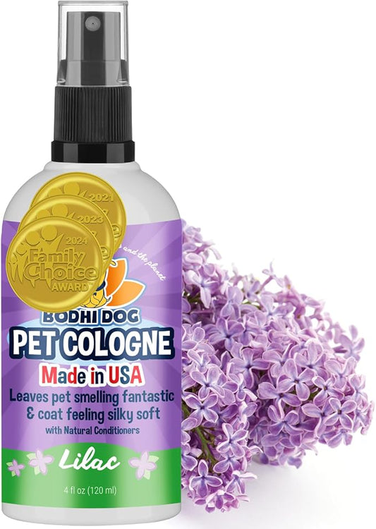 Bodhi Dog Natural Dog Cologne (Lilac) - Premium Scented Deodorizing Pet Perfume with Conditioner for Dogs & Cats - Keeps Pets Fresh & Clean - Gentle and Safe Formula, Made in USA (4 Fl Oz)