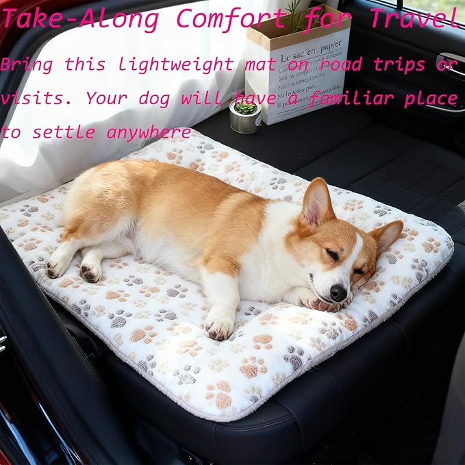 Dog Bed Mat - Crate Pad - Soft Dog Kennel - Multi-Purpose Crate Bed for Dogs & Cats