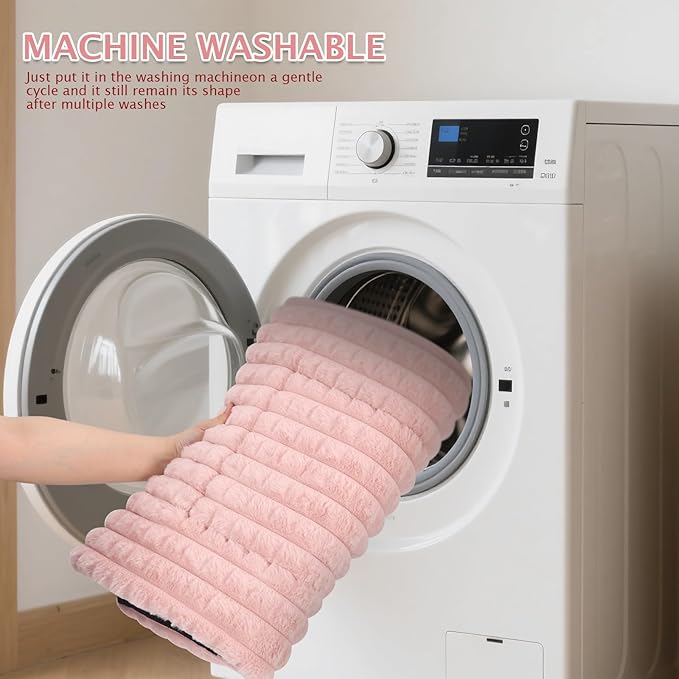 BVAGSS Dog Bed Washable Crate Mattress,Anti-Slip Memory Foam Soft Warm Pet Cushion for Small Medium Dogs, Calming Fluffy Sleeping Kennel Pad XH082 (30''x20'',Pink)
