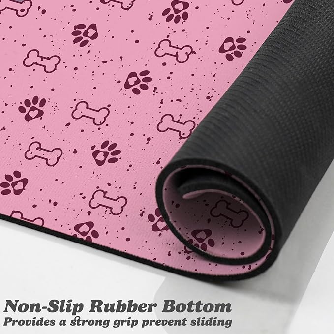 Dog Food Mats,Cat Absorbent Water Bowl Feeding Mats Pet Placemats for Food and Water Spot 16 * 24 inch