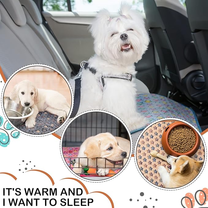 Reginary 4 Pcs Waterproof Guinea Pig Blankets Washable Small Animal Fleece Bedding Guinea Pig Cage Liners Reusable Training Pads Pet Pee Pad Sleep Mat for Hamster(Star Pattern,35 x 24 Inch)