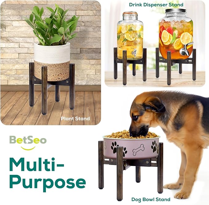 Dog Bowl Stand for Water/Food - Adjust with Lock - Dog Water Fountain Holder, Elevates Pet Food and Water Feeder Bowls (Bowl not Included) (1Pack - (Height 10.3in, Width 8-11.2in))