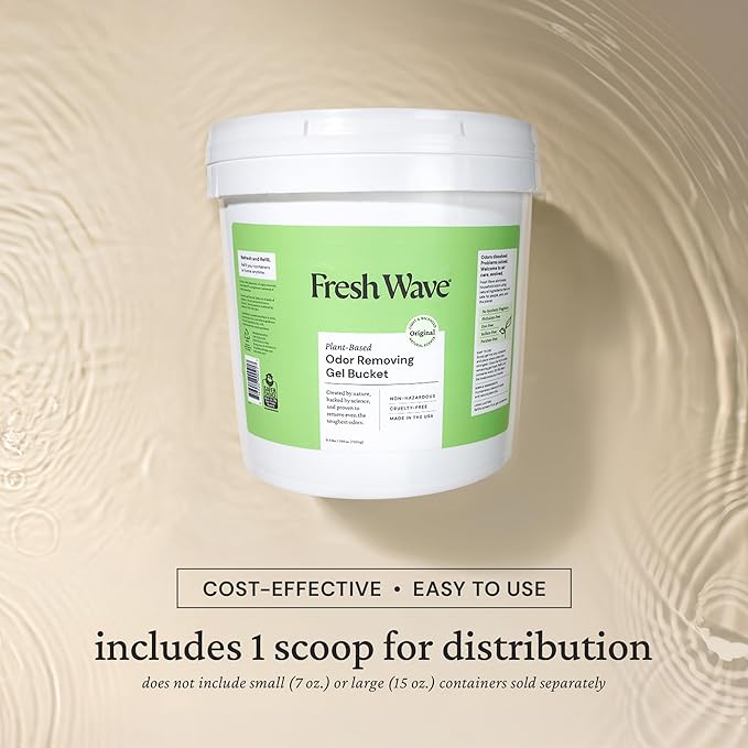 Fresh Wave Odor Removing Gel Bucket, 15.5 lb. (248 oz.), Original Scent Refill - Odor Absorbers for Home, Safer Odor Relief, Natural Plant-Based Odor Eliminator, For Cooking, Trash & Pets