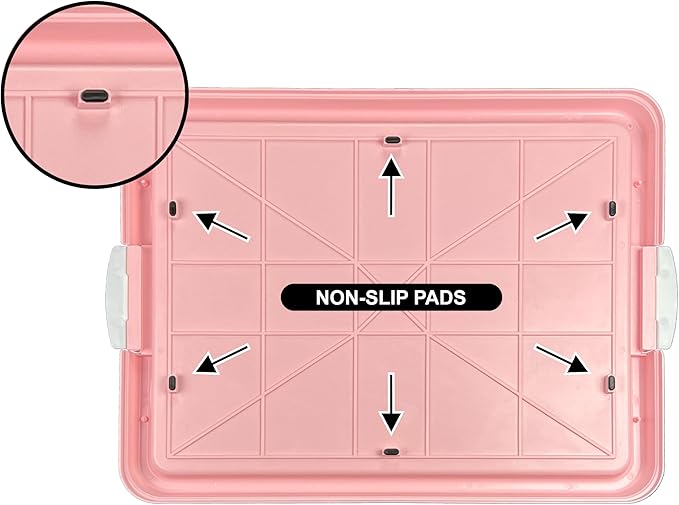 Pets-N-Me Dog Pee Pad Holder, Puppy Potty Training Tray 22.5”X16.5” for Small Dogs (Pink)