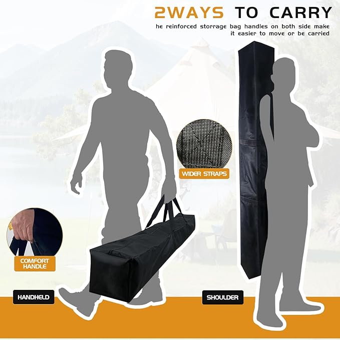 Heavy Duty Patio Umbrella Storage Bag Waterproof, 67”X8”X8” Portable Outdoor Umbrella Carrying Bag with Durable Zippers for Poolside Deck Table Cantilever Umbrella, Black