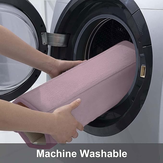 Buganda Memory Foam Bath Mat, 24" x 16", Ultra Soft and Non-Slip Bathroom Rugs, Water Absorbent and Machine Washable Bath Rug for Bathroom, Shower, and Tub, Mauve