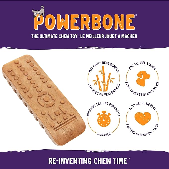 The Chew Club Powerbone TV Remote 7" Chew Toys for Dogs