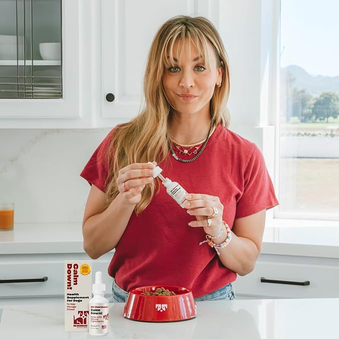 OH NORMAN! Calm Down! by Kaley Cuoco - All-Natural Calm Supplement for Dog Stress Relief - Vet Nutritionist Approved for All Life Stages and Breeds - 1 Fl Oz Calming Supplements for Dogs