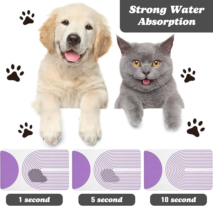 Dog Food Mats for Floors Waterproof, Cat Water Bowl Mats Pet Feeding Absorbent Mat Placemats for Food and Water Bohemia 12 * 20 inch