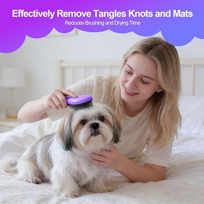 Small Dog Brush - Puppy Hair Brush- Grooming Tool for Teddy, Yorkies, Maltese, Shih Tzu, Chihuahua (Purple)