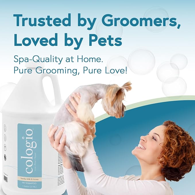 Dog Shampoo with Manuka Honey, Odor Eliminator & Itch Relief for Dry, Sensitive Skin, Hypoallergenic, Moisturizing, Groomer-Developed Formula, Puppy Safe, Paraben-Free, Made in USA (1 Gal)