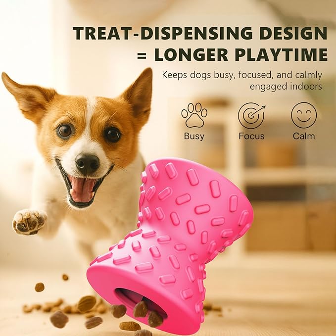 Doudele Dog Puzzle Toys, Treat-Dispensing Puzzle Ball for Small & Medium Dogs – Interactive Rolling Rubber Toy for Training, Mental Stimulation & Slow Feeding