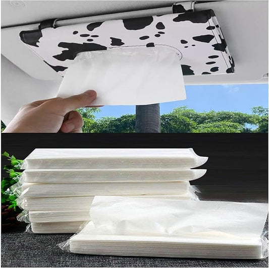Car Tissue Holder with Facial Tissues Bulk - Visor Tissue Holder with 7 Packs of Car Tissue Refills, Travel Tissue Refillable for Napkin Holder, Napkin Fit All Cars Tissue Dispenser