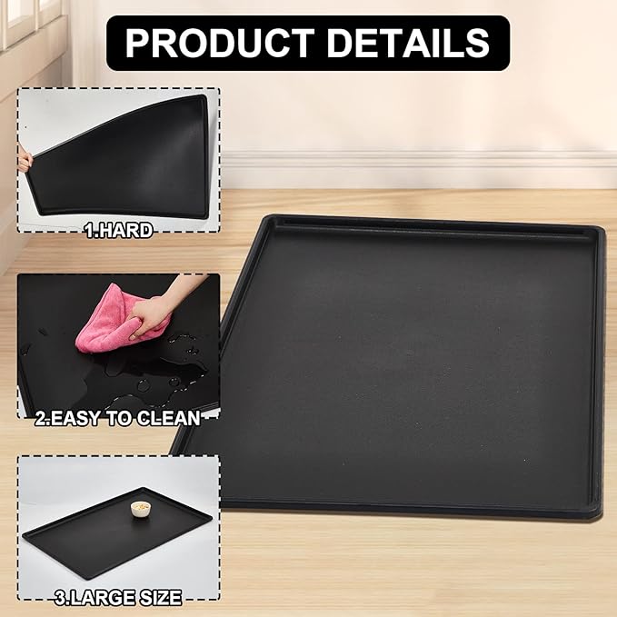 2 Pcs Replacement Dog Crate Pan Tray Kennel Bottom Tray Replacement Plastic Bottom Pan for Dog Crate, Black(36")