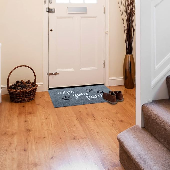 Welcome Door Mats for Home Entrance Funny Doormats Wipe Your Paws Mat Welcome Mats for Front Door Indoor Non Slip Rubber Mat for Dog Mats,18x28 Inch