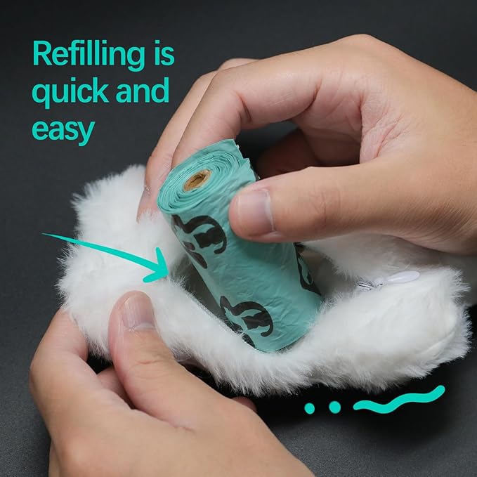 Cute Plush Bone Shaped Waste Bag Dispenser Durable Dog Poop Bag Holder Convenient Portable Waste Bag Organizer Ideal for Dog Walks and Outdoor