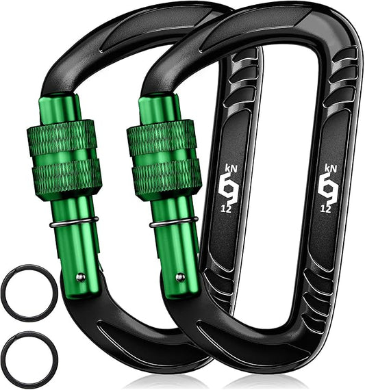 12kN (2697 lbs) Heavy Duty Carabiner Clips, for Securing Pets, Outdoor, Camping, Hiking, Hammock, Dog Leash Harness, Keychains