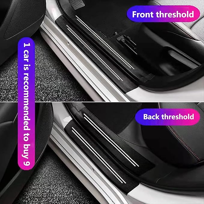 Door sill Protector,Door sill Scratch Protection (Suitable for Most car Models),Anti-Scratch Protection Strips（9PC）