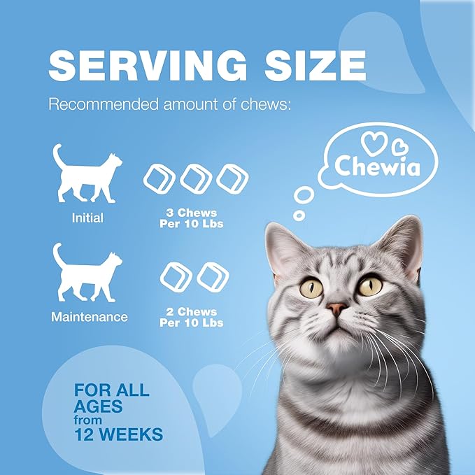 Cat Calming Treats - Probiotic Melatonin Soft Chews for Cat Anxiety Relief - Calming Chews for Stress, Storms, Travel, Grooming, Separation Anxiety - Behavioural Support