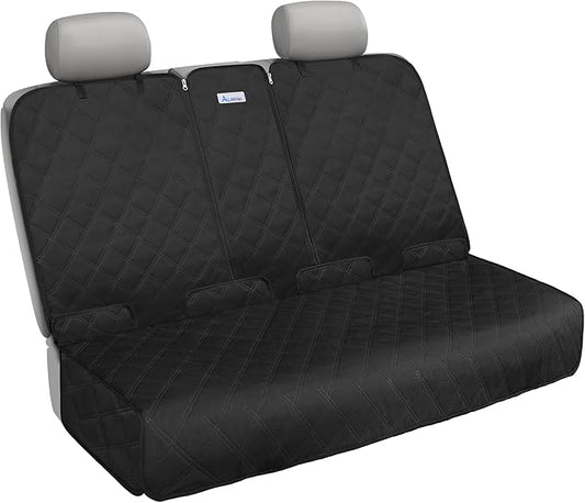 ALLANSING Back Seat Cover for Large SUVs/Trucks Rear Split Bench - Heavy-Duty 900D Waterproof Non-Slip Car Seat Protector for Messy Pet Dogs & Kids, Easy Clean(Black)