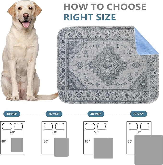 Qeils Washable Pee Pads, Reusable Puppy Pads Super Absorbent Leakproof Dog Training Pads, Non-Slip Wee Wee Pads for Crate, Floor, Potty Pads Feeding Mat Dog Pee 2 Pack 18"x24"