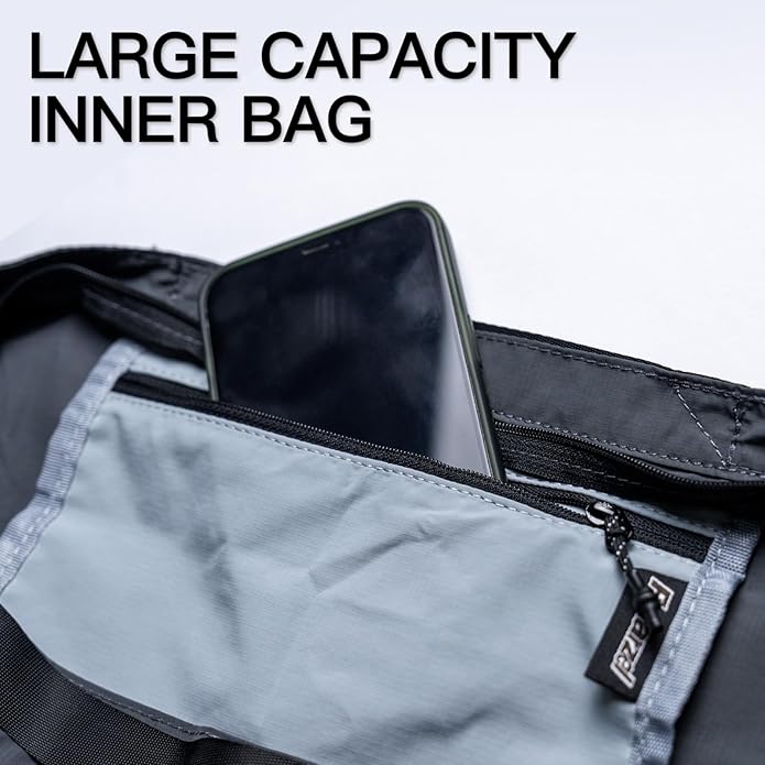 Lightweight Foldable Nylon Crossbody Bag, Stylish Compact Polyester Packable Totes, Simple Collapsible Handbag for Travel, Gym, Sports, Everyday Use - Gray, Gifts for Christmas