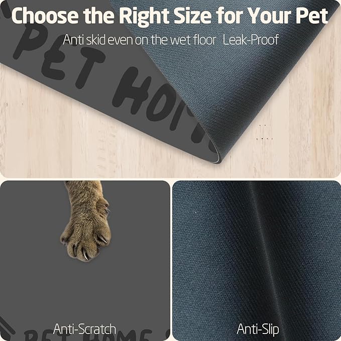 Pet Feeding Mats-Absorbent Dog Mat for Food and Water Bowl, Dog Accessories Pet Supplies, Quick Dry No Stains Water Dispenser Mat for Pet, Non-Slip Bowl mat for Messy Drinkers (Pet Home, 12"x19")