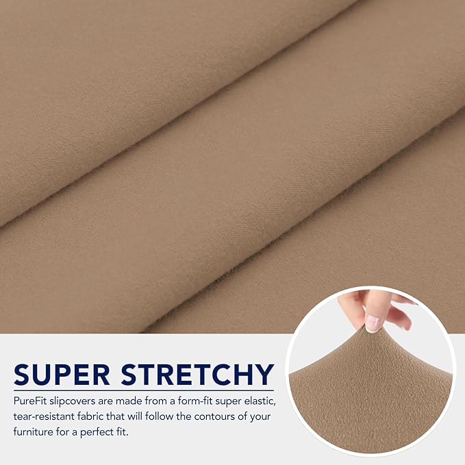 PureFit 100% Dual Waterproof Couch Cover Slipcovers for Couches and Sofas - Stretch Non Slip Fleece Sofa Covers Washable, Leakproof Furniture Protector for Kids, Pets, Dog (Oversized Sofa, Camel)
