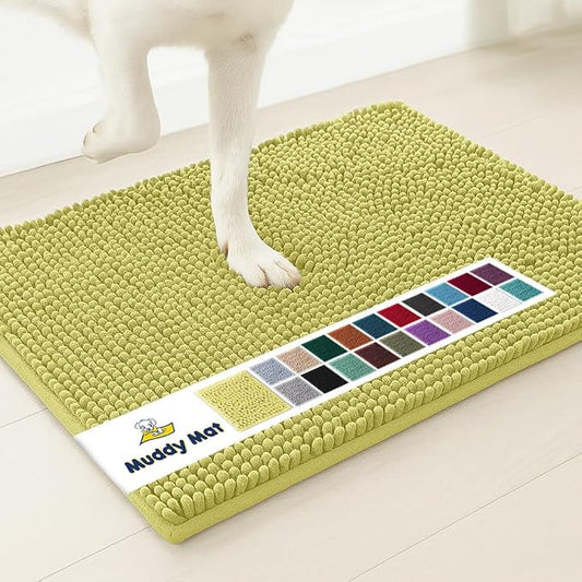 Muddy Mat® | Super Absorbent Door Mat Indoor, Microfiber Quick Dry Chenille Entryway Rug, Non-Slip Front Door Mat, Indoor Mats for Entryway, Machine Washable Pet Rug, Yellow 24"x36"