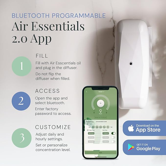 Air Esscentials The Diamond Gift Set, Pet-Preffered Smart Scent Air Machine for Home, Bluetooth Controlled, Waterless Fragrance Oil Diffuser, Puppy Petals & Fresh Fur-Ever Scents, White