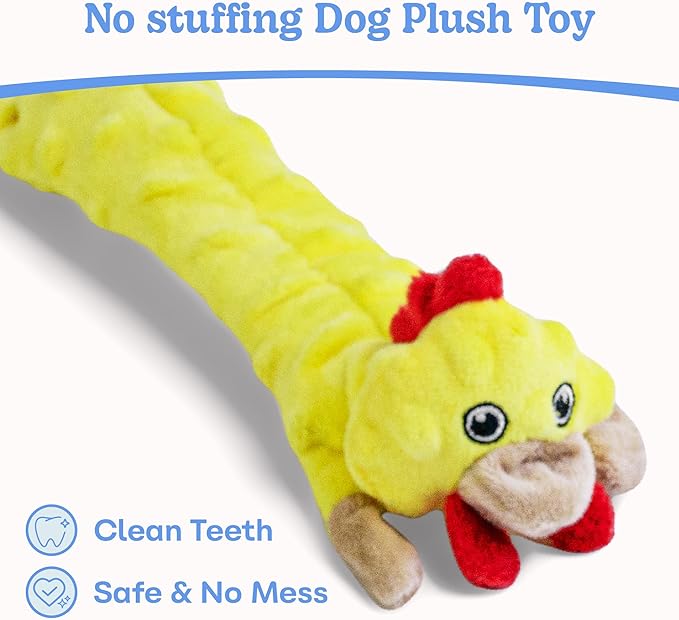 SHARLOVY Dog Squeaky Toys Pack, Bubble Plush Puppy Teething Pet Toys, Crinkle No Stuffing Animals Dog Toy, Doggies Chew for Large Small Medium Breeds