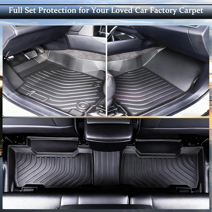 Aiqiying Floor Mats Compatible with Honda Accord 2013-2017 Models，All Weather Carpet Liners Waterproof Durable Custom-Fit Front Rear Full Set Protection TPE Accessories