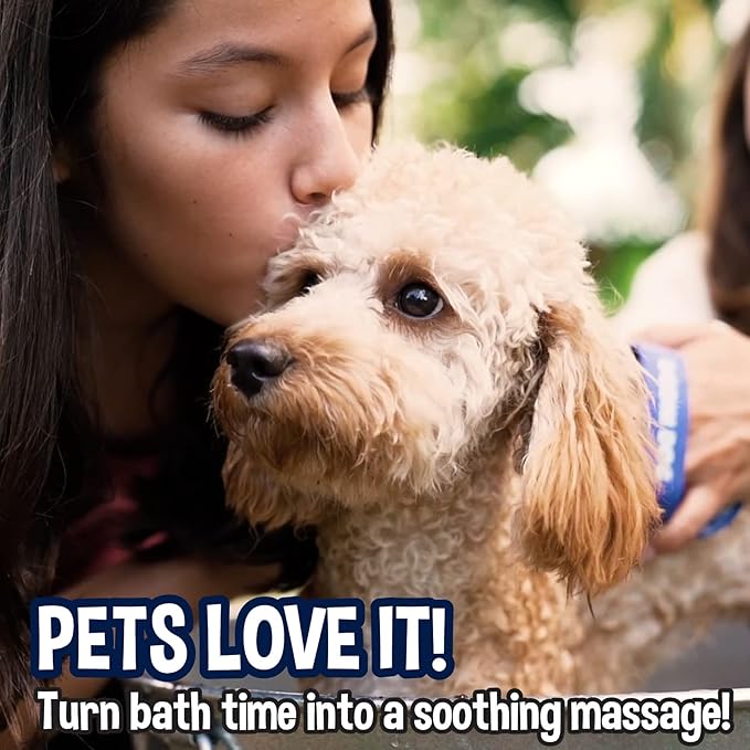 Bodhi Dog Shampoo Brush - Pet Grooming & Bath Supplies for Dogs and Cats - Bath Brush for Long & Short Hair - Premium Scrubber for Shower, Bathing & Massage (One Pack, Dark Green)