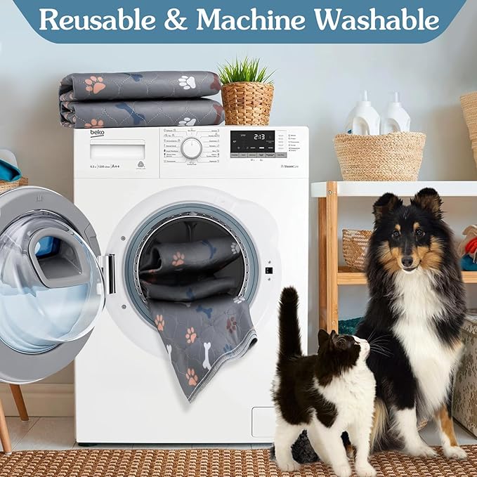 Washable Dog Pee Pads,2 Pack 36"x 36" Puppy Pads,Reusable Pet Training Pads,Waterproof Pet Pads for Dog Bed Mat,Non-Slip Super Absorbing Large Whelping Pads for Crate,Floor,Couch,Puppy Supplies