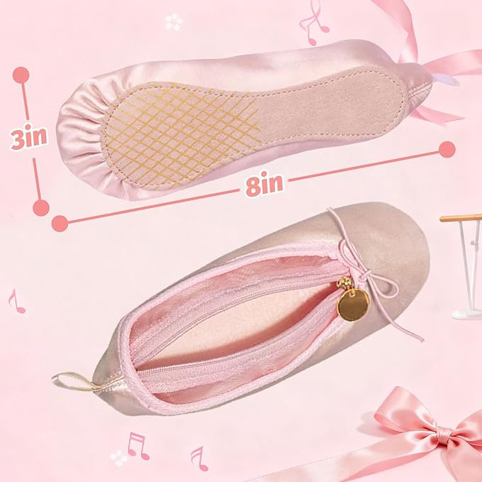 Ballet Shoe Makeup Bag, Small Cosmetic Bag for Trip Portable Cosmetic Travel Bag, Ballerina Slipper Makeup Pouch Bag, Makeup Organizer Bag Cosmetic Organizer for Woman