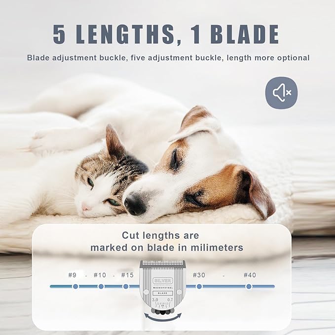 colorski 5 in 1 Replacement Blades Compatible with Wahl Bravura Clipper Chromado，Creativa，Figura Dog Clippers for Dogs Grooming (5in1/1Pack)