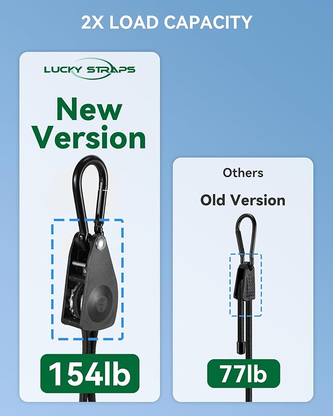 48" Heavy Duty Adjustable Carabiner Bungee Cord with Hooks, Easy to Adjust from 7" to 48", Black Ratchet Bungee Straps with Iron Carabiners & Superior Elasticity for Cargo, Luggage, Carts, etc (4 Pcs)