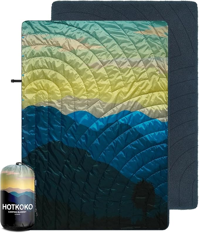 Hooded Stadium Blanket, Waterproof Fleece Wearable Camping Blanket