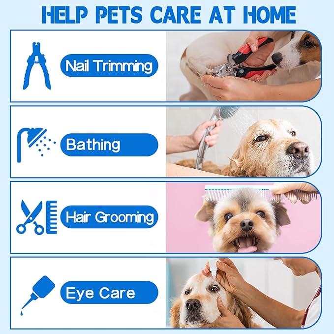 Supet Dog Grooming Hammock, Dog Hanging Harness for Nail Trimming Doorframe, Pet Holder Restraint for Clipping Nails, Pet Hoist Sling for Cutting Nails, Ear & Eye Cleaning, Medicine at Home (S)