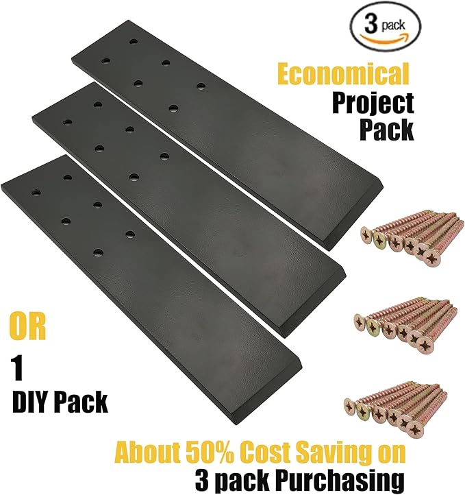 (3-Pack) Countertop Support Bracket,Top Mount,Solid Heavy Duty Knee Wall Hidden Granite Countertop Support Floating Shelf Bracket,Shelf Bracket Hardware,Set of 3,12 Inch,DIY Projects,Screws Included