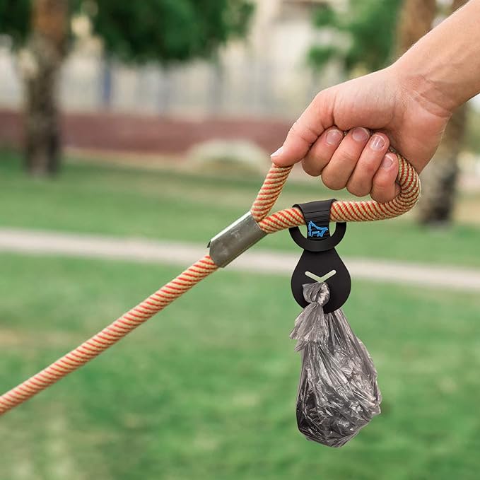 Dog Poop Bag Holder for Leash Waste Bag Carrier Dog Poop Bag Dispenser for Walking Running Bicycle Accessory 4 Pieces (Light Green)