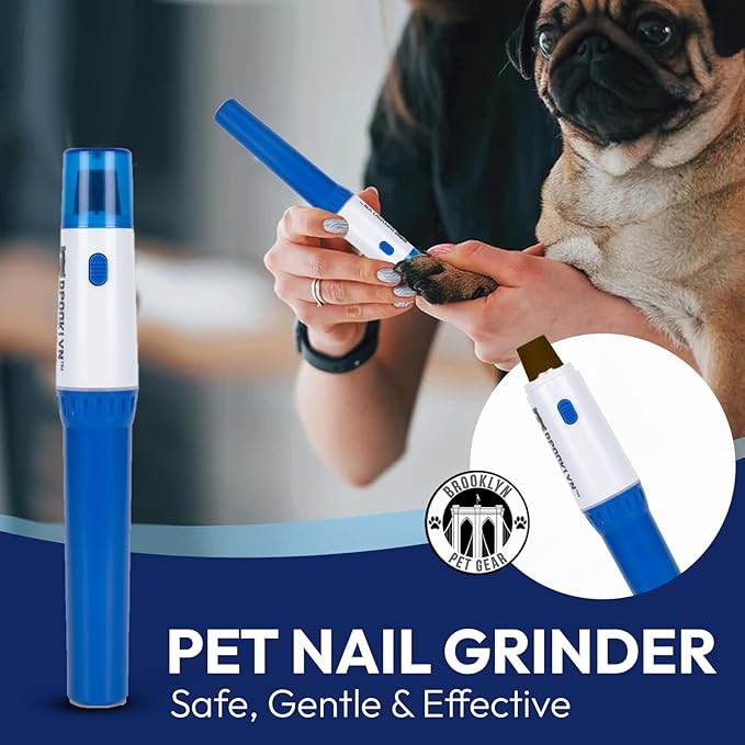 Brooklyn Pet Gear BPG Pet Grooming Tools for Dogs & Cats- Nail Grinder Low Niose Nail Care for Smooth Safe Dog Grooming- 3 Replacement Heads Included