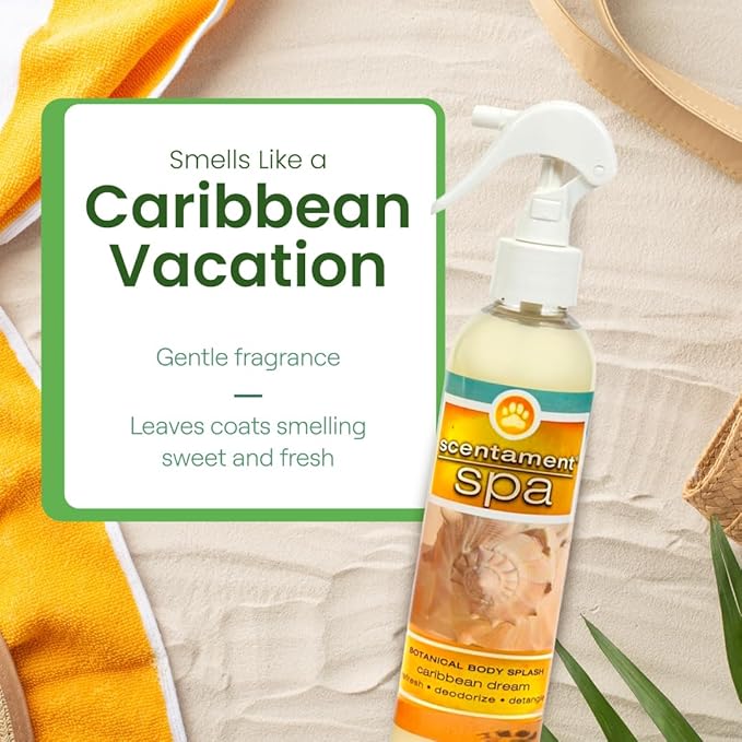 Best Shot Scentament Spa Botanical Body Splash, Pet Spray for Dogs & Cats, Conditioning Body Spray with Apricot Lily Scent, Gentle Grooming Finishing Mist, 8 fl oz