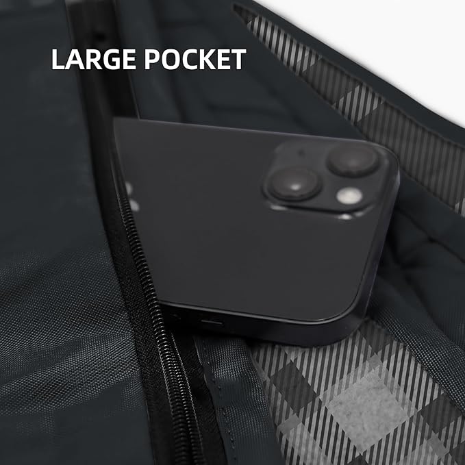 KawaGebo Kamp Outdoor Waterproof Blanket, Foldable Fleece Stadium Blanket for Outdoor Sports Event, Camping, Concerts, Car, Pet, Picnics - Windproof, Wearable, Machine Washable 80" x 58" (Black Check)