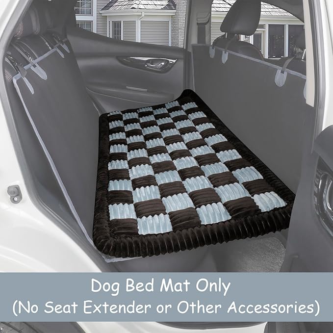 Dog Bed Mat for Trucks, Non-Slip Car Dog Bed for Pickup Back Seat Extenders, Soft Furry Travel Pet Blanket, Washable and Custom Fit for Truck Backseat Extenders and Hammock Seat Covers (58"×29" Gray)