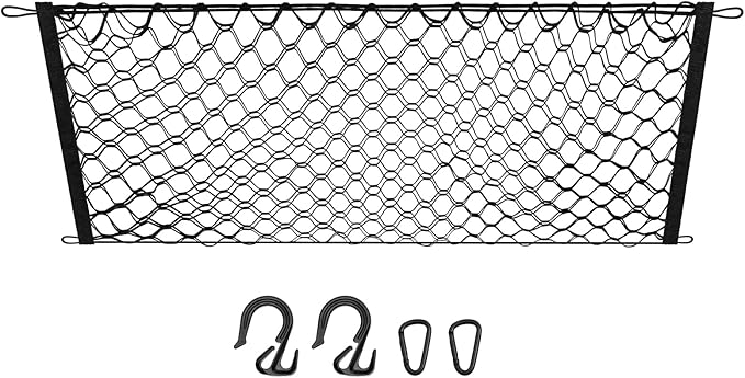Trunk Cargo Net for 2011-2021 Jeep Grand Cherokee Accessories Envelope Style Mesh Trunk Net Organizer and Storage Stretchable Adjustable Elastic Nylon Rear Cargo Netting with Hooks