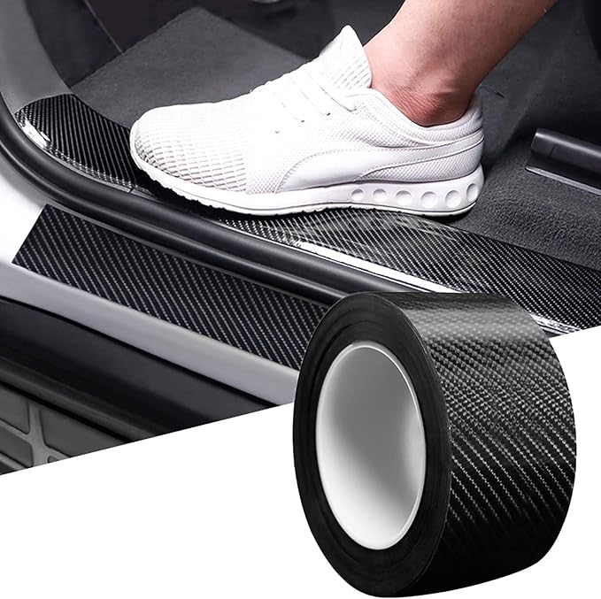 DGSL Car Door Edge Guards Door Sill Protector, 2.7In x 49Ft 5D Carbon Fiber Car Wrap Film, Vinyl Automotive Wrap Film Anti-Collision Fits for Most Vehicles