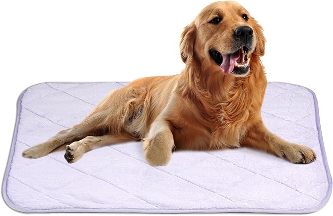 NWK Fluffy Self Warming Cat Mat, Cat Blanket, Thermal Dog Mat, Washable, Non-Slip Bottom for Sofa & Crate & Kennel & Car Seat (Purple, Large (35'' X 23'' X 0.4''))